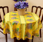 150cm Round French Tablecloth COATED Lavender Yellow Stain resistant