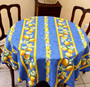 150cm Round French Tablecloth COATEDStain free Blue