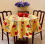 150cm Round French Tablecloth Cotton Flowers Yellow