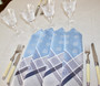 Vaucluse Blue 160x160cm SquareJacquard French Tablecloth Made in France 