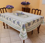 Lauris Ecru French Tablecloth 155x300cm 10Seats COATED Made in France