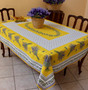 Lauris Yellow French Tablecloth 155x250cm 8Seats Made in France