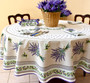 Lauris Ecru French Tablecloth Round 180cm COATED Made in France