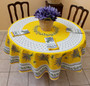 Lauris Yellow XXL French Tablecloth Round 230cm Made in France