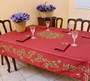 Nyons red French Tablecloth 155x200cm 6 Seats COATED Made in France