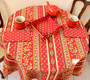 150cm Round French Tablecloth Cotton Marat Red Flowers