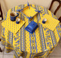 150cm Round French Tablecloth COATED Stain free Marat Avignon yellow