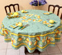Lemon Green XXL French Tablecloth Round 230cm COATED Made in France