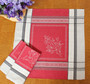 Olivia Red Jacquard French Tablecloth 160x200cm  6seats Made in France