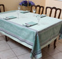 Olivia Green Jacquard French Tablecloth 160x250cm 8seats Made in France