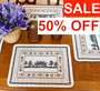  Set of 6 Chalet Jacquard Tapestry Style Placemat Made in France