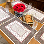 Aubrac Red Jacquard Tapestry Style Placemat Made in France