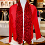 Wrinkle Scarf Leopard Red