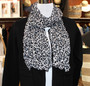 Wrinkle Scarf Leopard Grey Navy