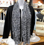 Wrinkle Scarf Leopard Grey Navy