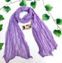 Wrinkle Scarf Solid Colour Lavender