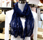 Wrinkle Scarf Solid Colour Navy