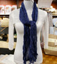 Wrinkle Scarf Solid Colour Navy