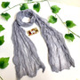 Wrinkle Scarf Solid Colour Grey