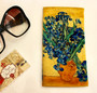 Vincent van Gogh Vase with Irises Soft Velour Sunglasses Pouch Made in France