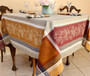 Coteau Cinnamon 160x160cm SquareJacquard French Tablecloth Made in France 