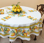 180cm Round French Tablecloth Cotton Lemon