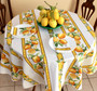 150cm Round French Tablecloth Cotton Lemons Yellow