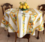 150cm Round French Tablecloth Cotton Lemon Yellow