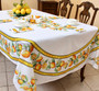 Lemon White French Tablecloth 155x250cm 8Seats Made in France