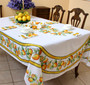 Lemon White French Tablecloth 155x250cm 8Seats Made in France
