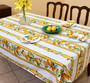 Lemon White French Tablecloth 155x200cm 6Seats COATED Made in France