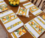 Lemon White Quilted Placemat COATED Made in France