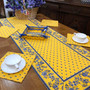 Avignon Yellow 50x160cm Quilted Reversable Runner Made in France