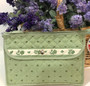 Make-up / Toiletry Bag Large Calisson Green/Ecru Made in France