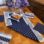 Marat Bastide Navy 50x160cm Quilted Reversable Runner Made in France