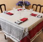 Olivia Red 160x160cm Square Jacquard French Tablecloth Made in France 