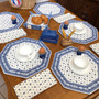 Marat Tradition White Quilted Bordered Placemat Octogon Made in France