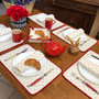 Ramatuelle White/Red Quilted Placemat COATED Made in France