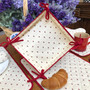 Ramatuelle White/Red Quilted Placemat COATED Made in France