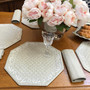 Marat Manoir Lin Quilted Bordered Placemat Octogon Made in France