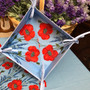 Poppy Blue XXL Square French Tablecloth 180x180cm COATED Made in France