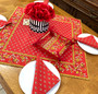 Marat Avignon Red Table Cover Quilted Square Made in France