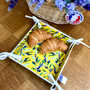 French Bread Basket Lauris Yellow-White Made in France