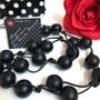 Boho Black  Bubbles Wood Necklace 30cm long +15cm extension