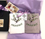 Set of 2 Hand Towels Provence Gift Box Olives White Grey