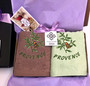 Set of 2 Hand Towels Provence Gift Box Cicada Chocolate Green