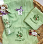 Guest Hand Towel Embroidered Green Cicada