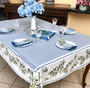 Nyons Blue/White French Tablecloth 155x250cm 8Seats Made in France