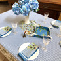 Nyons Blue/White French Tablecloth 155x250cm 8Seats Made in France