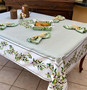 Nyons GreenFrench Tablecloth 155x200cm 6 Seats COATED Made in France